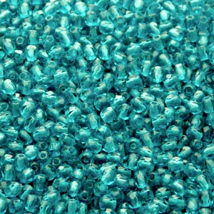 100pcs Czech Fire Polished Faceted Glass Beads Round 3mm Green Aquamarine