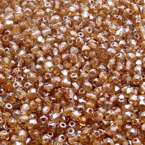 100pcs Czech Fire Polished Faceted Glass Beads Round 3mm Rosaline Celsian