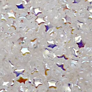 40pcs Czech Pressed Glass Star Beads 6mm Crystal AB