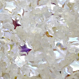 40pcs Czech Pressed Glass Star Beads 8mm Crystal AB