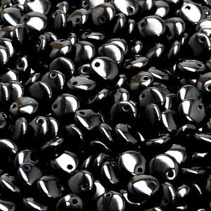50pcs Czech Pressed Glass Lentil Beads 6mm Jet