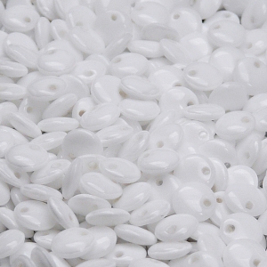 50pcs Czech Pressed Glass Lentil Beads 6mm Opaque Chalk White