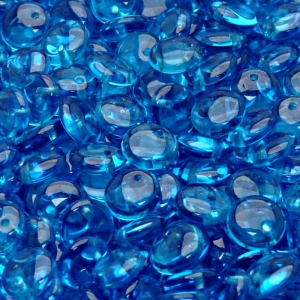 40pcs Czech Pressed Glass Lentil Beads 8mm Aquamarine