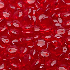 40pcs Czech Pressed Glass Lentil Beads 8mm Ruby