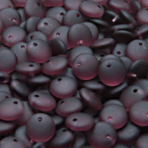 40pcs Czech Pressed Glass Lentil Beads 8mm Amethyst Matte