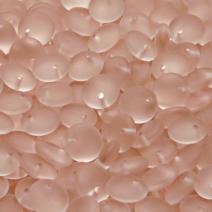 40pcs Czech Pressed Glass Lentil Beads 8mm Rosaline Matte
