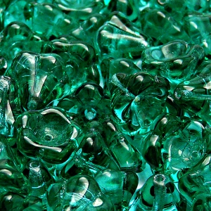 10pcs Czech Pressed Glass Bell Flowers Beads 11x13mm Emerald