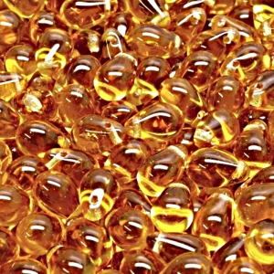 30pcs Czech Pressed Glass Teardrop Beads 6x9mm Topaz