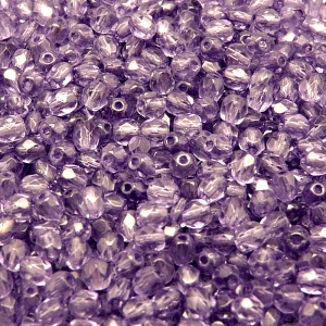 100pcs Czech Fire Polished Faceted Glass Beads Round 4mm Tanzanite
