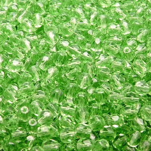 100pcs Czech Fire Polished Faceted Glass Beads Round 4mm Light Chrysolite