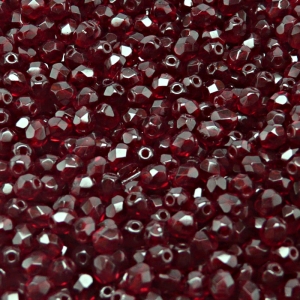 100pcs Czech Fire Polished Faceted Glass Beads Round 4mm Garnet