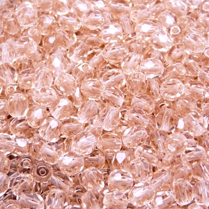 80pcs Czech Fire Polished Faceted Glass Beads Round 5mm Rosaline