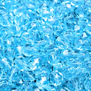 50pcs Czech Fire Polished Faceted Glass Beads Round 6mm Light Aquamarine