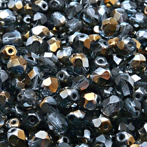50pcs Czech Fire Polished Faceted Glass Beads Round 6mm Montana Sapphire Valentinit