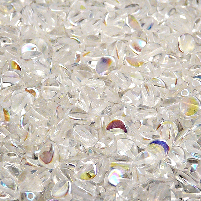 100pcs Czech Pressed Glass Pinch Beads 5mm Crystal AB