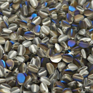 100pcs Czech Pressed Glass Pinch Beads 5mm Crystal Azuro Matte