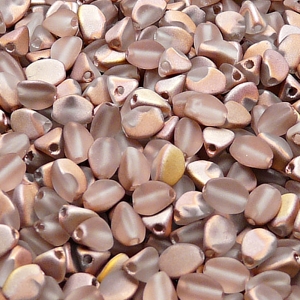 100pcs Czech Pressed Glass Pinch Beads 5mm Crystal Gold Capri Matte