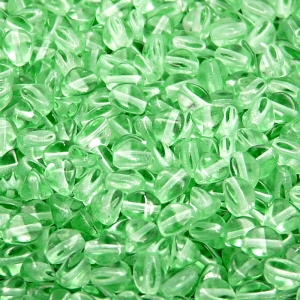 100pcs Czech Pressed Glass Pinch Beads 5mm Peridot Green