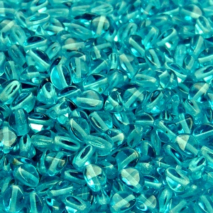 100pcs Czech Pressed Glass Pinch Beads 5mm Green Aquamarine
