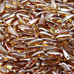50pcs Czech Pressed Glass Dagger Beads 3x11mm Crystal Venus