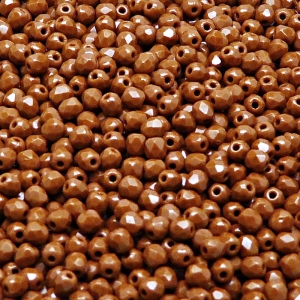 100pcs Czech Fire Polished Faceted Glass Beads Round 3mm Opaque Chocolate