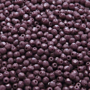 100pcs Czech Fire Polished Faceted Glass Beads Round 3mm Opaque Dark Amethyst
