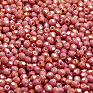100pcs Czech Fire Polished Faceted Glass Beads Round 3mm Opaque Mix Rouge Orange Ceramic Look