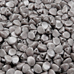 80pcs Czech Pressed Glass Pinch Beads 5mm Opaque Gray Ceramic Look
