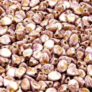 80pcs Czech Pressed Glass Pinch Beads 5mm Opaque Chalk White Violet Brown Marble Senegal Luster