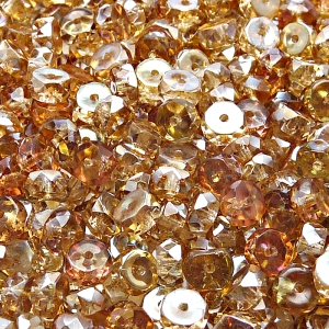 50pcs Czech Fire Polished Faceted Glass Rondelle Beads 6x3mm Crystal Celsian