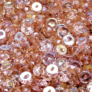 50pcs Czech Fire Polished Faceted Glass Rondelle Beads 6x3mm Rosaline AB
