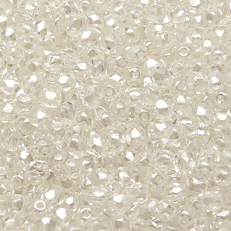 100pcs Czech Fire Polished Faceted Glass Beads Round 4mm Crystal White Luster