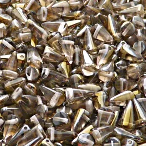 50pcs Czech Pressed Glass Spike Beads 5x8mm Rosaline Valentinit