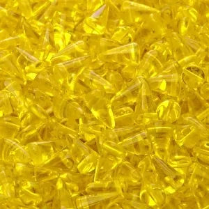 50pcs Czech Pressed Glass Spike Beads 5x8mm Amber