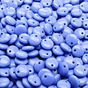 50pcs Czech Pressed Glass Lentil Beads 6mm Opaque Navy Blue