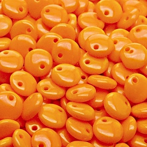 40pcs Czech Pressed Glass Lentil Beads 8mm Opaque Orange