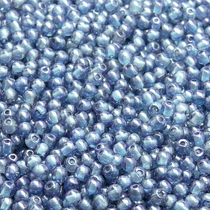 200pcs Czech Pressed Glass Round Beads 3mm Crystal Blue Luster
