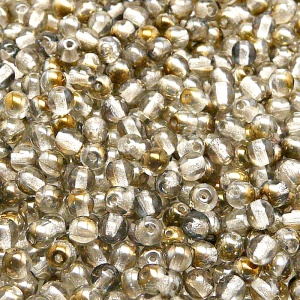 100pcs Czech Pressed Glass Round Beads 4mm Crystal Valentinit
