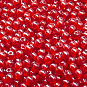 100pcs Czech Pressed Glass Round Beads 4mm Ruby