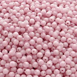200pcs Czech Pressed Glass Round Beads 3mm Opaque Light Pink