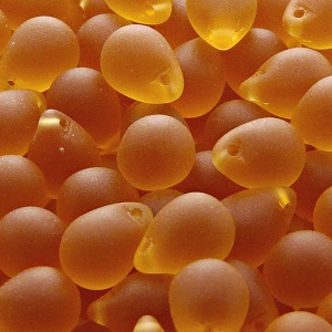 10pcs Czech Pressed Glass Teardrop Beads 10x14mm Topaz Matte