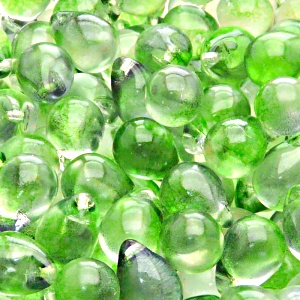 10pcs Czech Pressed Glass Teardrop Beads 10x14mm Crystal Green Blue Two Tone Color Luster Coating