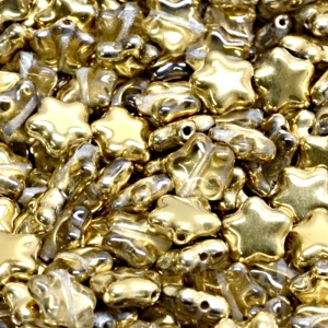 40pcs Czech Pressed Glass Star Beads 8mm Crystal Amber