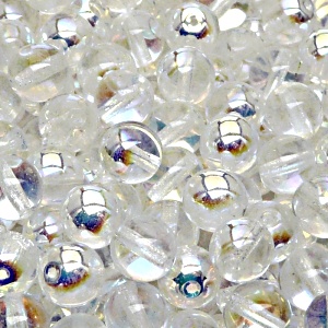 25pcs Czech Pressed Glass Round Beads 8mm Crystal AB