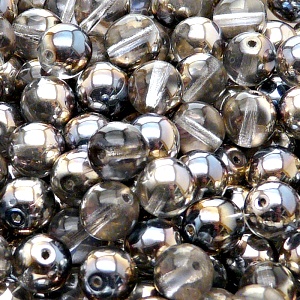 25pcs Czech Pressed Glass Round Beads 8mm Crystal Blue Sky