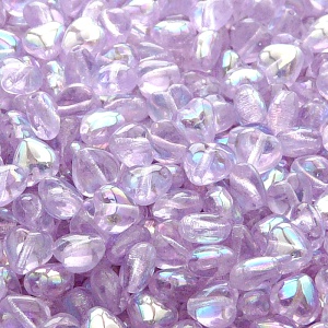 50pcs Czech Pressed Glass Heart Beads 6mm Alexandrite AB