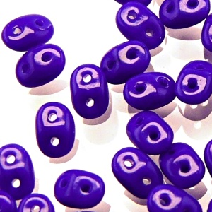 50pcs Czech Two Hole Pressed Glass Matubo SuperDuo Seed Beads 2,5x5mm Opaque Royal Blue