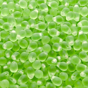 80pcs Czech Pressed Glass Teardrop Beads 4x6mm Green Peridot Matte