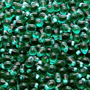 80pcs Czech Pressed Glass Teardrop Beads 4x6mm Emerald